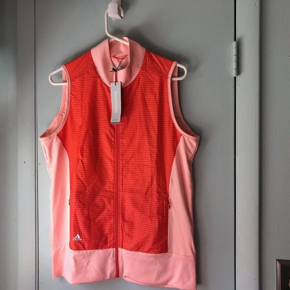 Women's Adidas Golf Technical Lightweight Wind Vest Haze Coral Medium NEW - Picture 1 of 7